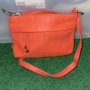 Tignanello Orange small leather purse - with zippered card compartment
